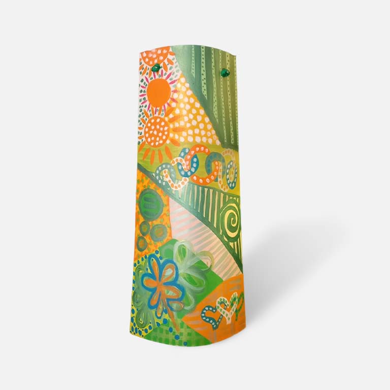 Candy Pop Orange on Green Tile